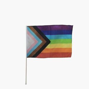 Progress Pride Flag With Plastic Pole Gay Pride Rainbow LGBTQ